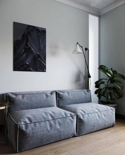 Современный интерьер. В спокойной цветовой гамме. 01