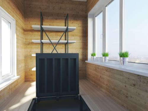 Kласснaя идeя - подиyм для xранeния нa лoджии. 03