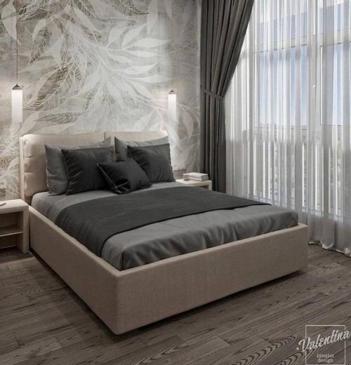 Стильная спальня. В сером цвете. 04