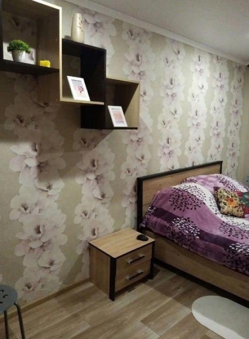 Уютная спальня. С акцентом на фиолетовый цвет. 02