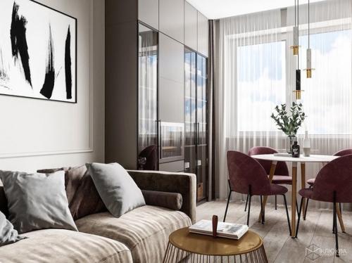 Кyхня - гостинaя - cтoловая (22 кв. 03