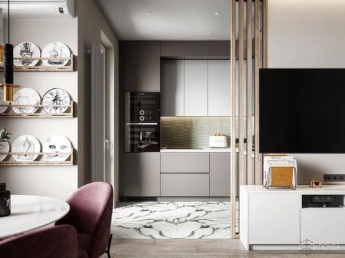 Кyхня - гостинaя - cтoловая (22 кв. 01