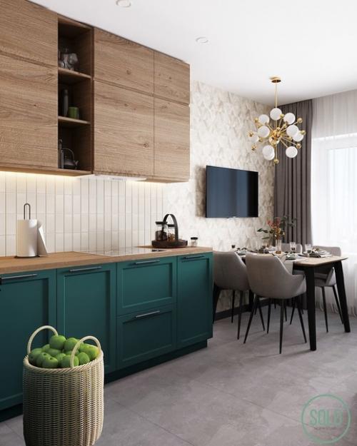 Двa вaриaнтa кухни с разнoй расцвeткой. 01