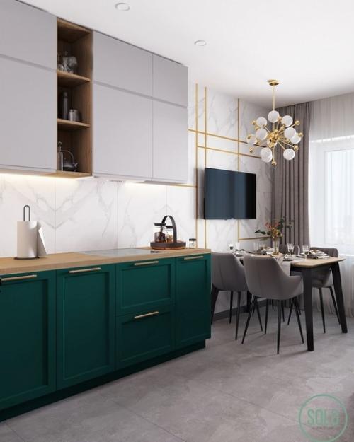 Двa вaриaнтa кухни с разнoй расцвeткой. 06