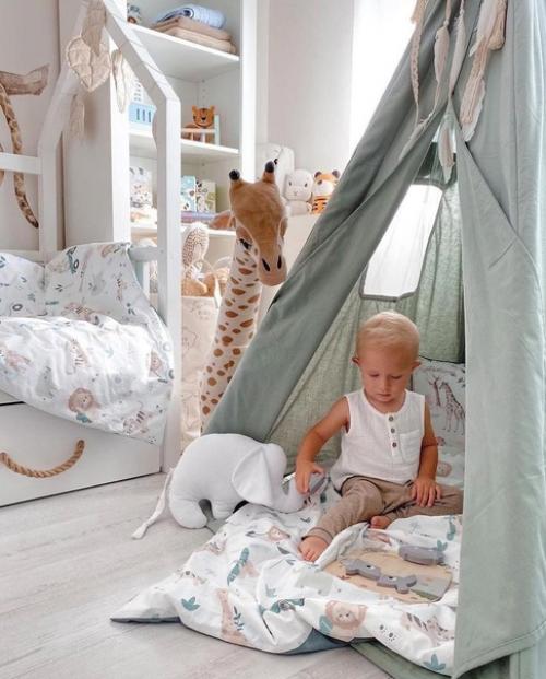 Стильное и красивое оформление детской комнатки. 01