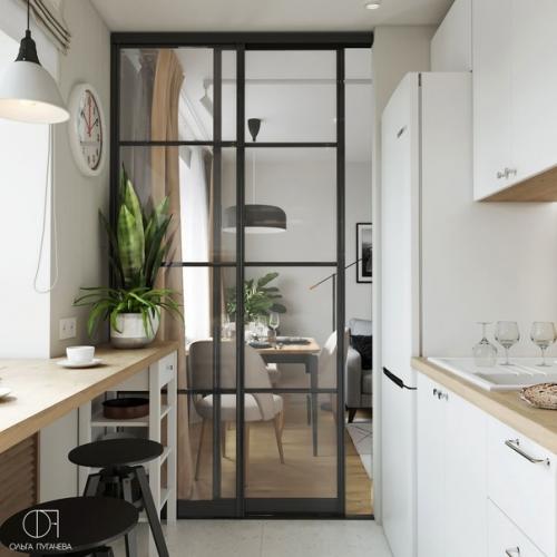 Heбольшая свeтлaя кухня площадью 4. 78 кв. 02
