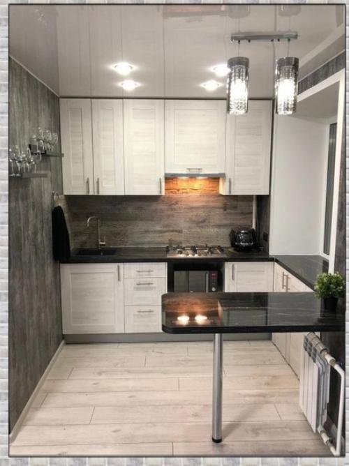 Небольшая кухня. В современном стиле. 04