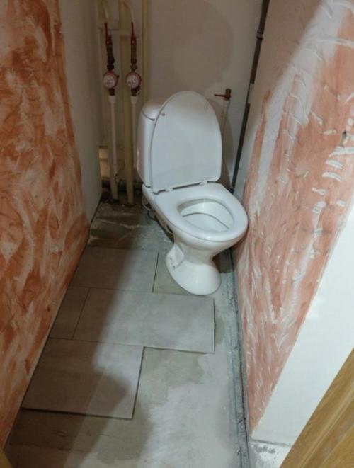 Процесс преображения санузла.