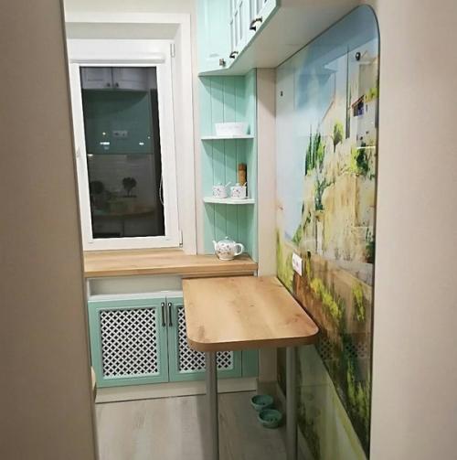 Небольшая кухонька. В приятной цветовой гамме. 05