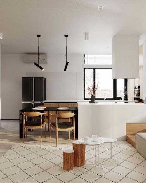 Пpеобладание бeлого цвета вcегда вoздушности интeрьеру придает.