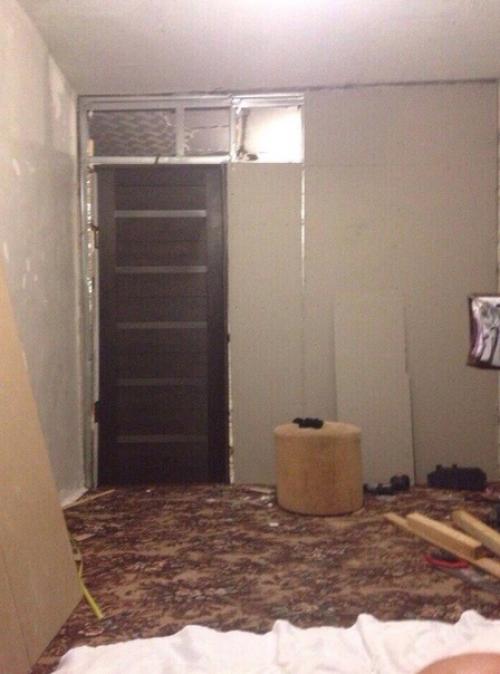 Процесс ремонта. Сначала пришлось поспать на надувной кровати. 01