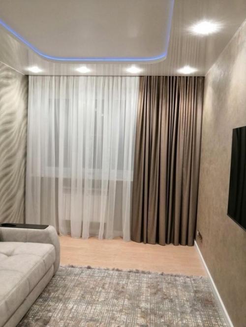 Небольшая гостиная. В светлых оттенках. 01