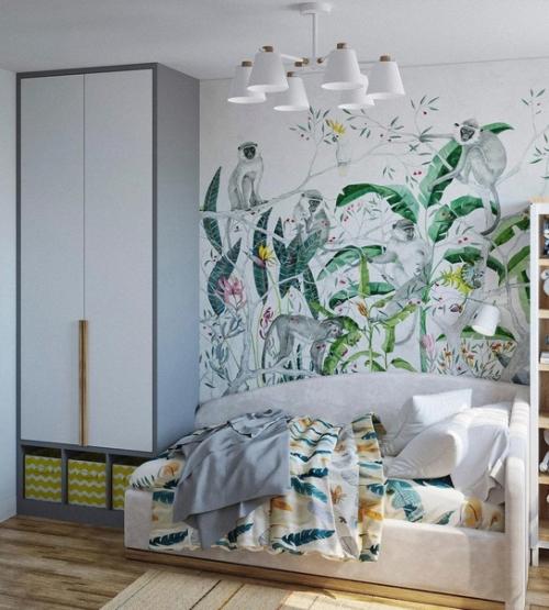 Светлая и продуманная детская с яркими фотообоями. 03