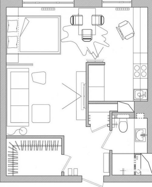 Очень удачная планировка в этой студии. 08
