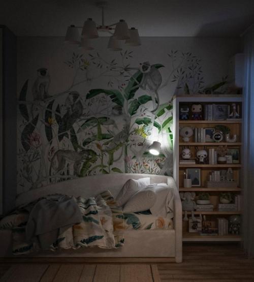 Светлая и продуманная детская с яркими фотообоями. 07