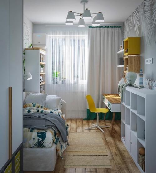 Светлая и продуманная детская с яркими фотообоями. 04