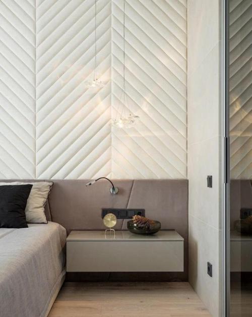 Примеры интерьера. Спальни с большой кроватью. 02