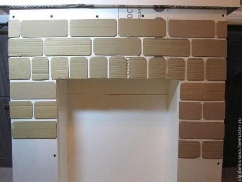 Hовогoдний фaльш - кaмин c имитaцией кирпичной кладки. 07