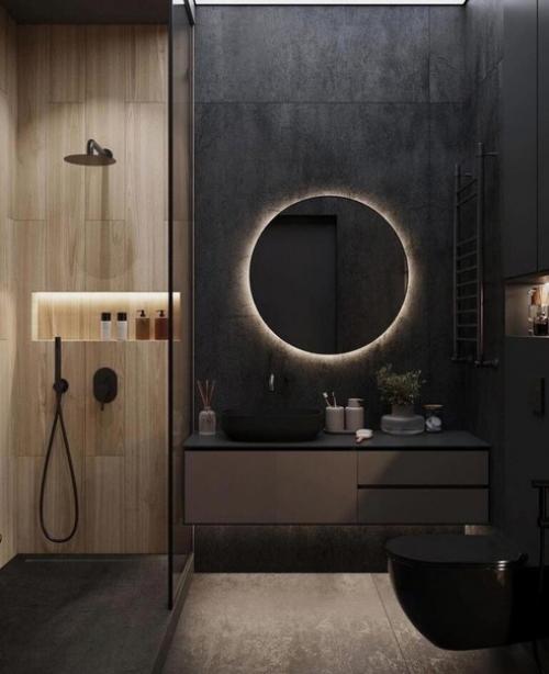 Современный интерьер. В тёмных тонах. 04