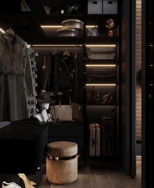 Современный интерьер. В тёмных тонах. 08