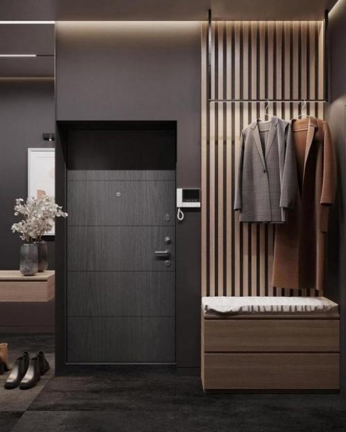 Современный интерьер. В тёмных тонах. 09