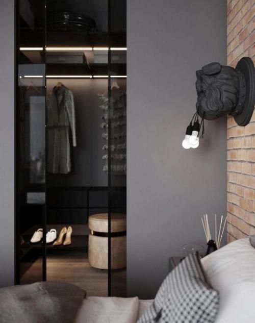 Современный интерьер. В тёмных тонах. 07