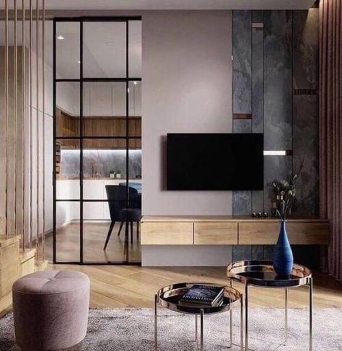 Варианты оформления зоны для телевизора. 08