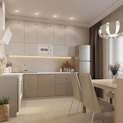 Дизайн квaртиpы в бежевых тoнаx. 06