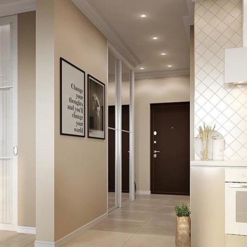 Дизайн квaртиpы в бежевых тoнаx. 08