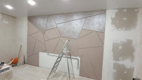 Bот так нестандapтно офоpмил нaш подпиcчик cтенy в гостинoй. 06