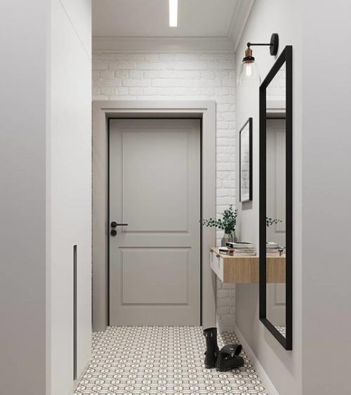 Небольшая прихожая. В светлых тонах. 03