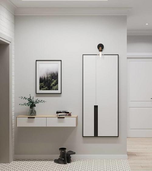 Небольшая прихожая. В светлых тонах. 02