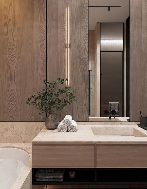 Минималистичный объединенный санузел. 06