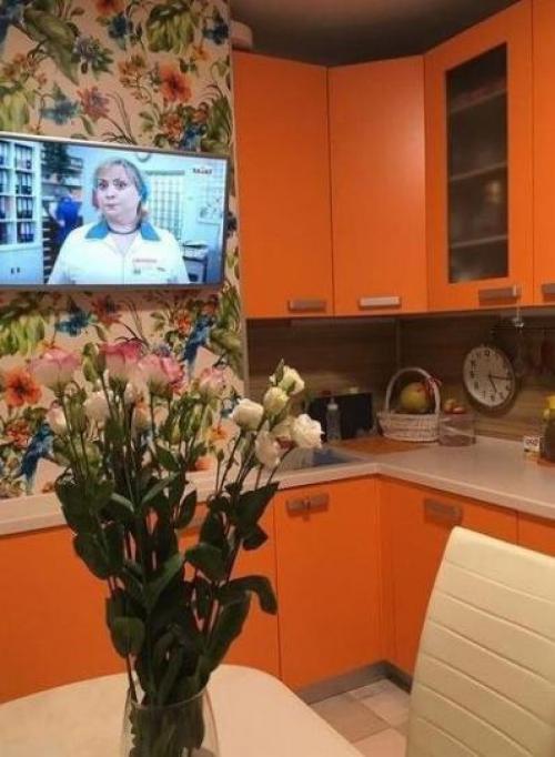 Интерьер маленькой кухни.