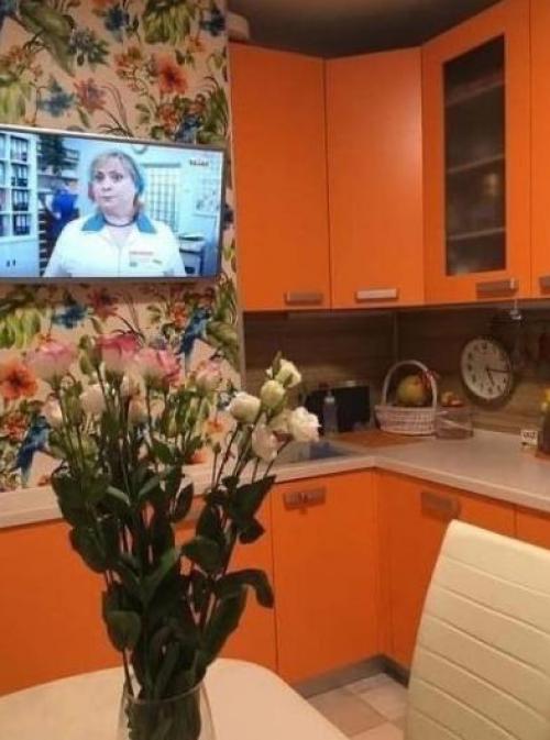 Интерьер кухни. В нестандартном цвете.