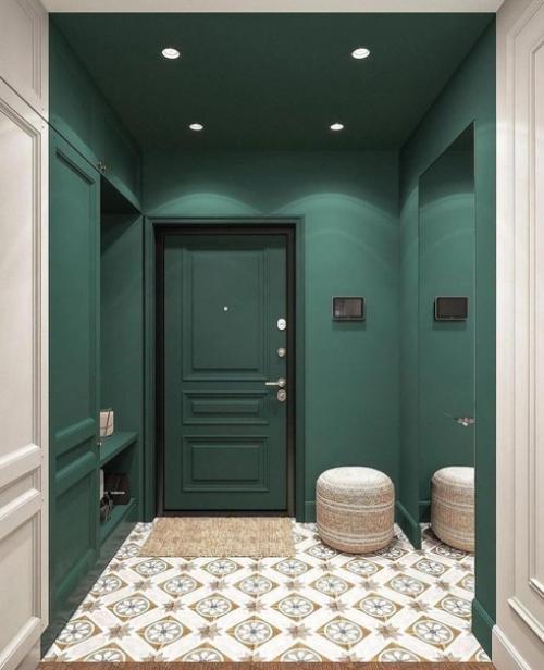 Стильная прихожая. В интересном цветовом сочетании. 01