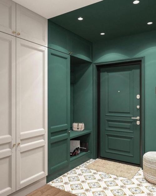 Стильная прихожая. В интересном цветовом сочетании.