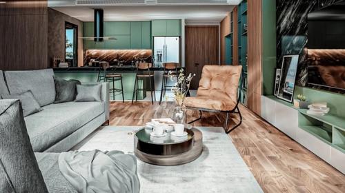 Роскошное оформление. Просторной кухни - гостиной. 02