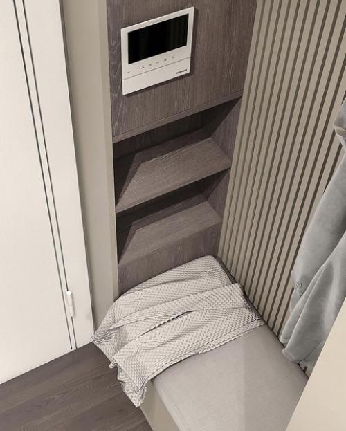 Прихожая с большим шкафом для хранения. 02