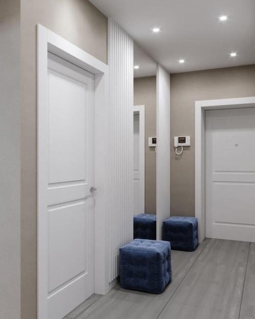 Два варианта прихожих в теплых и холодных тонах. 05