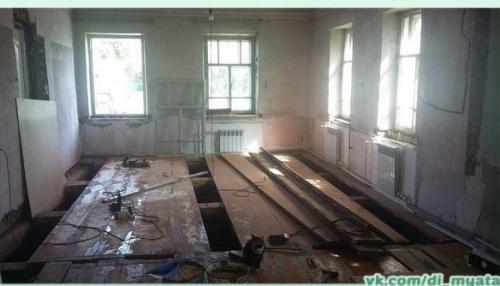 Процесс ремонта кухни.