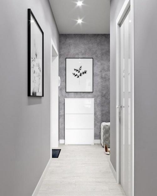 Два варианта прихожих в теплых и холодных тонах. 01