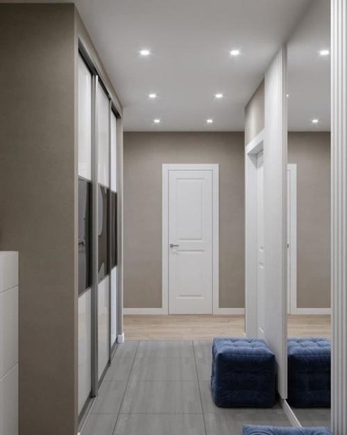 Два варианта прихожих в теплых и холодных тонах. 06