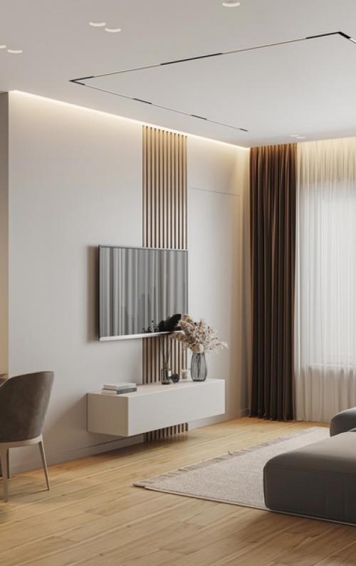 Интерьер квартиры. С минималистичным оформлением. 01