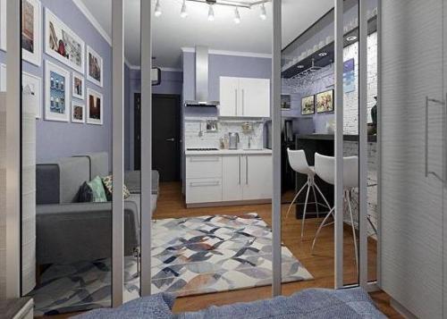Интерьер студии. С удобной, продуманной планировкой.