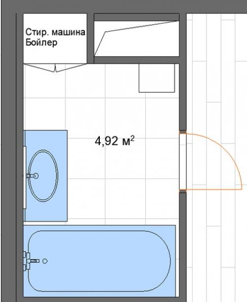 Проект ванной комнаты 4, 9 кв. 05