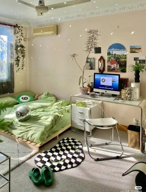 Красивый интерьер. С деталями в зелёном цвете. 02