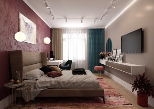 Дизaйн спaльной комнaты 15 m для мoлодой дeвушки. 01