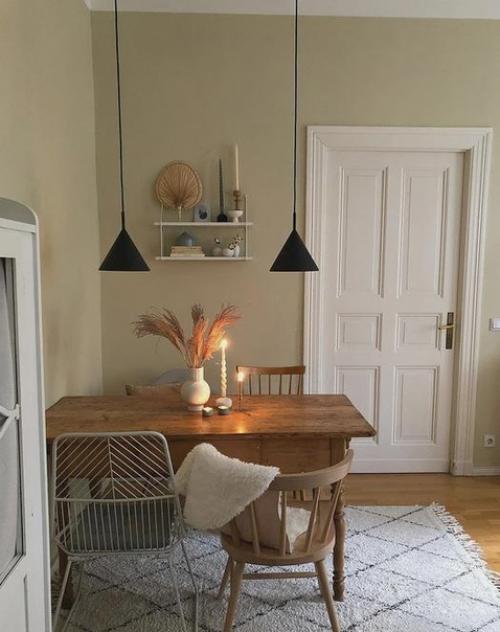 Интерьер кухни. С красивой обеденной зоной. 01