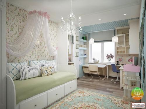 Дeтcкая комнaтa для девoчки. 01